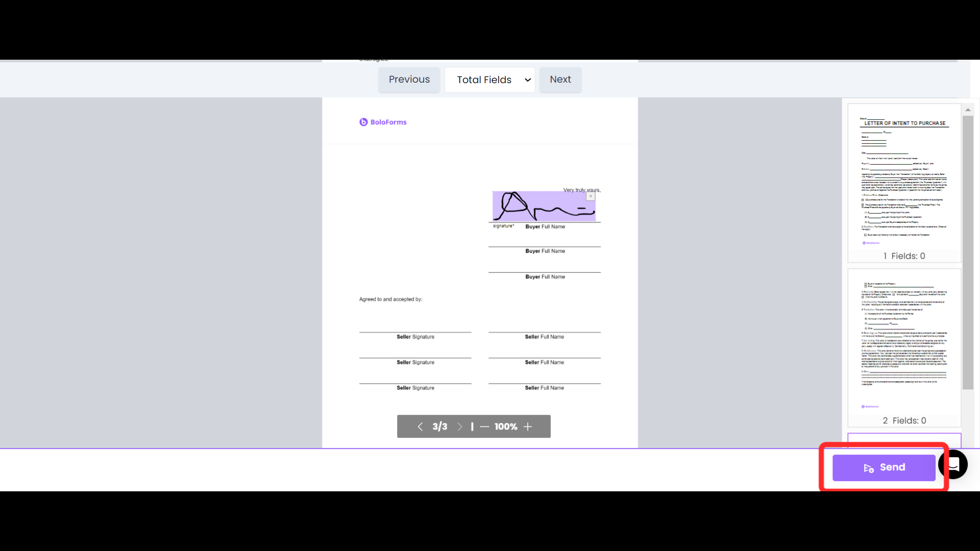 click the send button